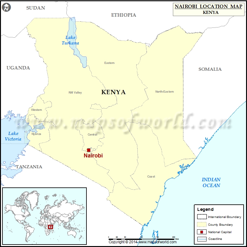 Where is Nairobi | Location of Nairobi in Kenya Map