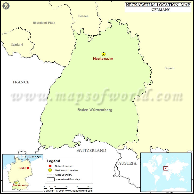 Neckarsulm Germany Location Map 