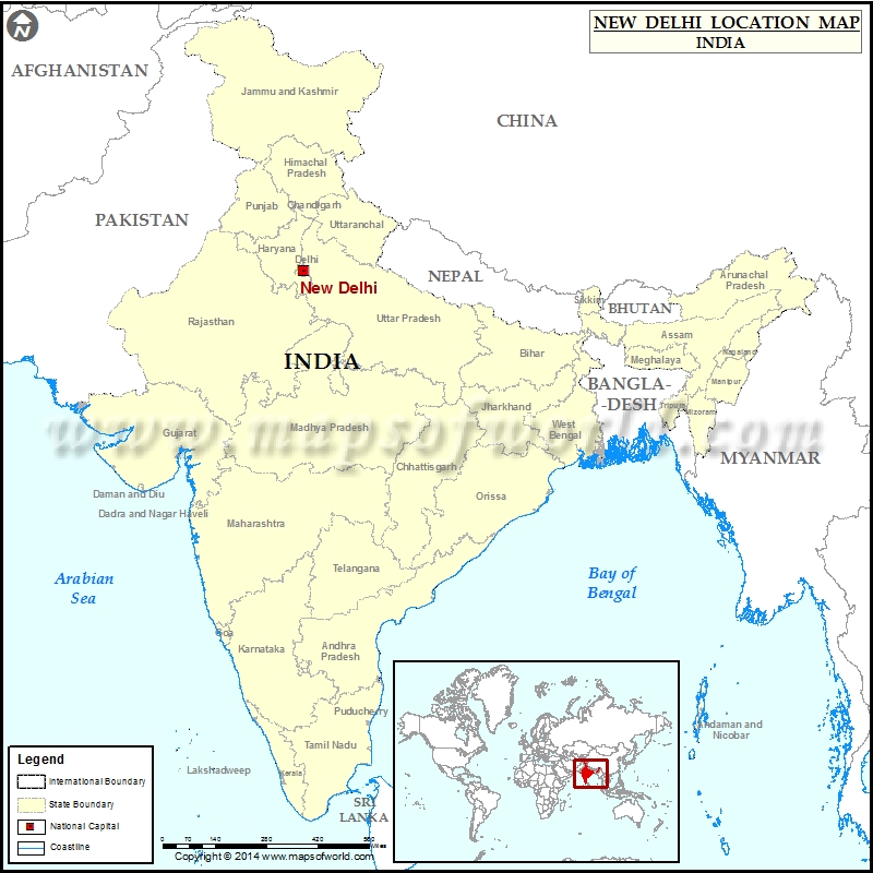 New Delhi India Map Location