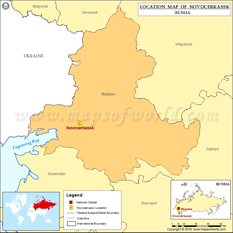 Where is Novocerkassk | Location of Novocerkassk in Russia Map