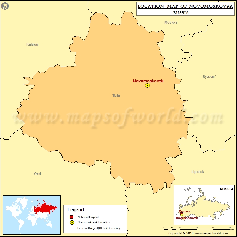 Where is Novomoskovsk | Location of Novomoskovsk in Russia Map