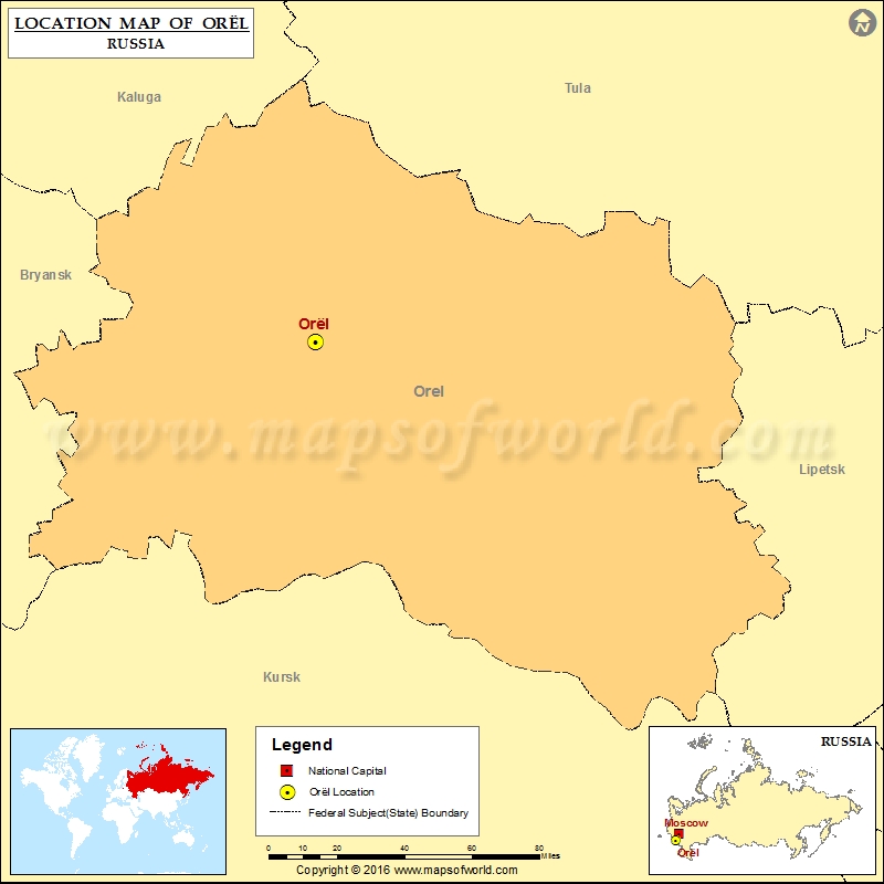 Where is Orel | Location of Orel in Russia Map