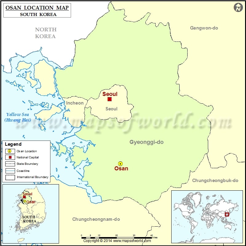 Where is Osan | Location of Osan in South Korea Map