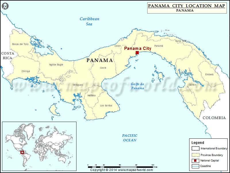 Panama City In World Map Las Vegas Strip Map   Panama City Location Map 