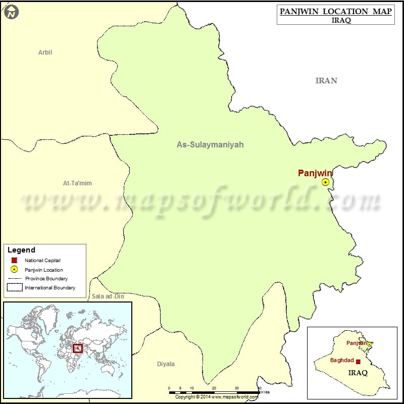 Where is Panjwin | Location of Panjwin in Iraq Map