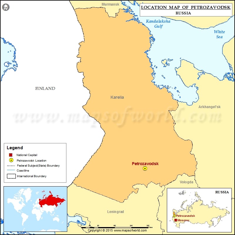 Where is Petrozavodsk | Location of Petrozavodsk in Russia Map