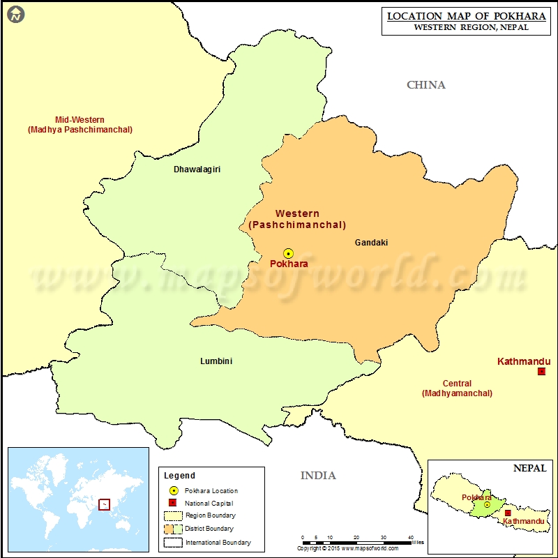 Where is Pokhara | Location of Pokhara in Nepal Map