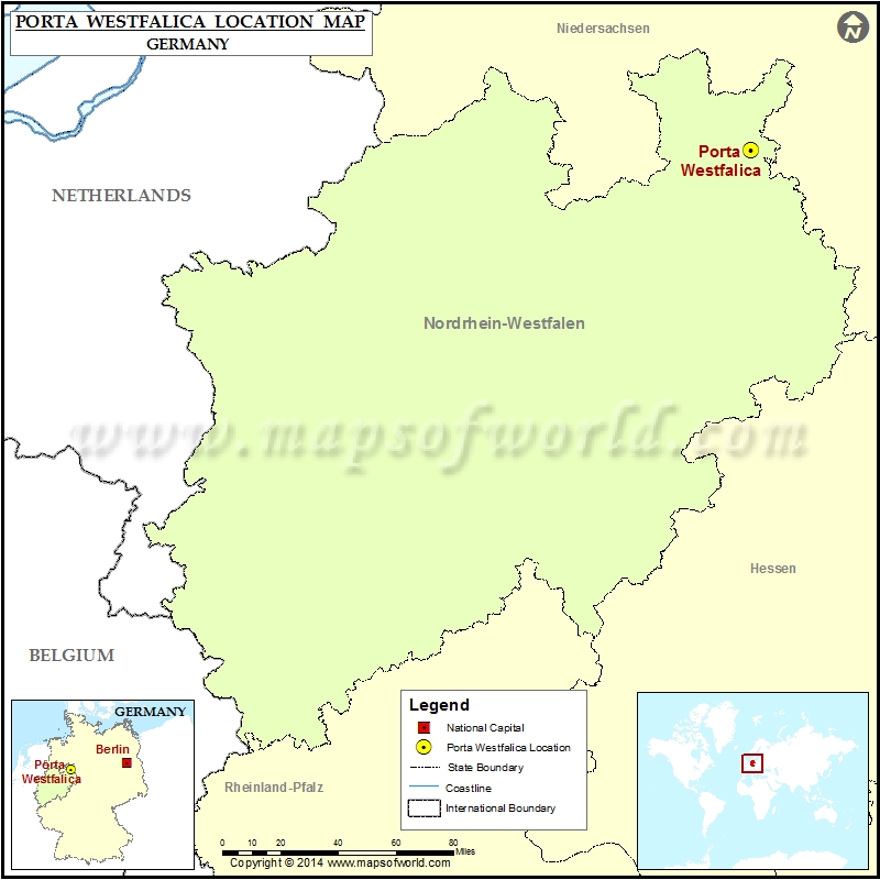 Where is Porta Westfalica | Location of Porta Westfalica in Germany Map