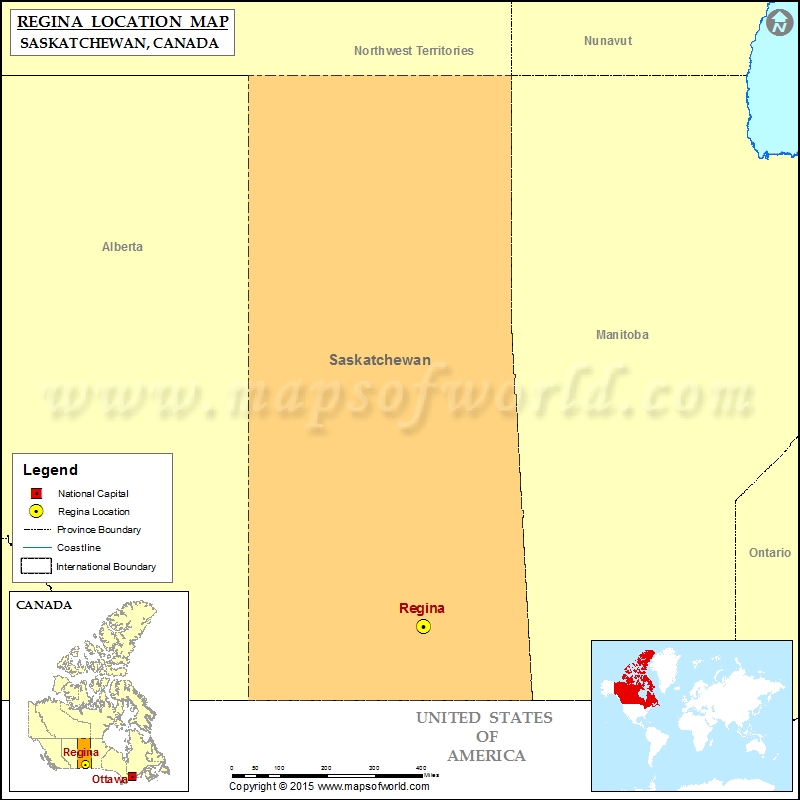 Where is Regina Located in Canada Map