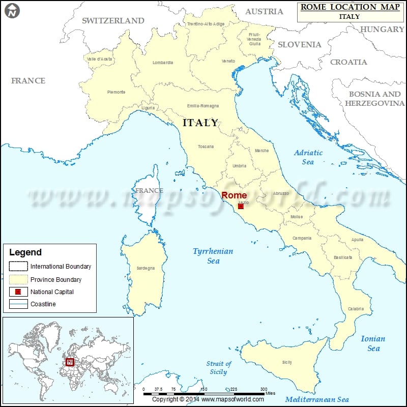 Where Is Rome Location Of Rome In Italy Map