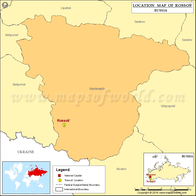 Where is Rossos | Location of Rossos in Russia Map