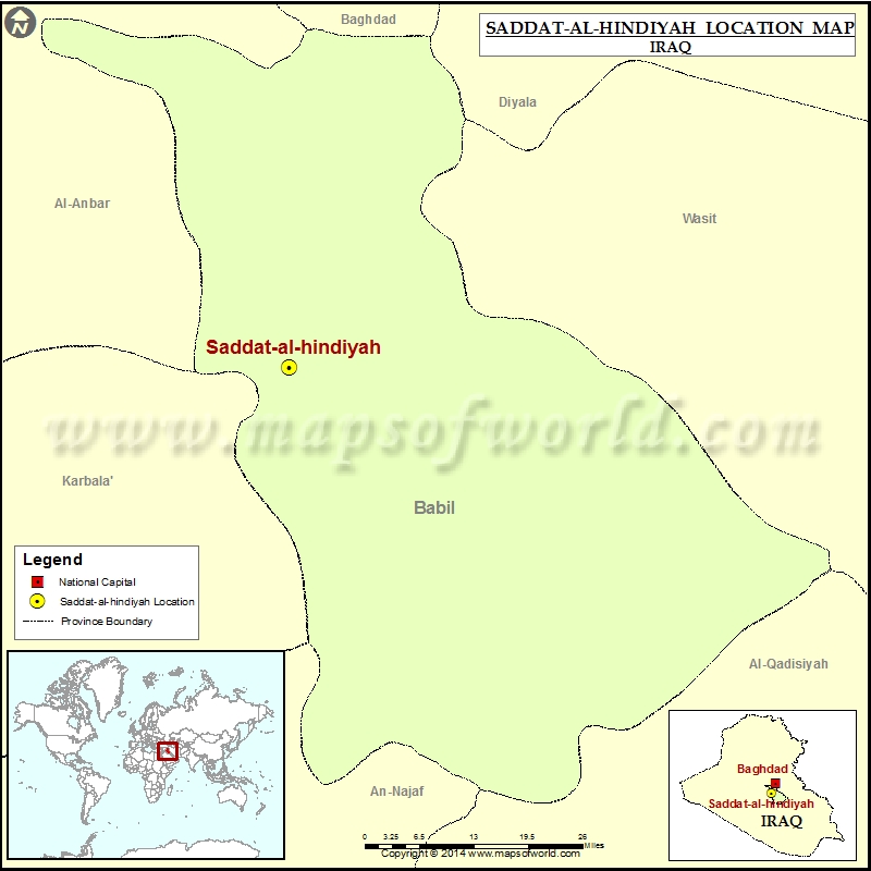 Where is Saddat al hindiyah | Location of Saddat al hindiyah in Iraq Map