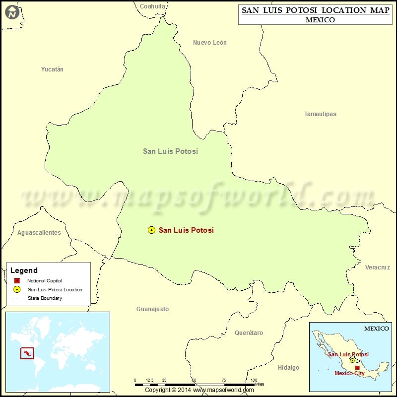 Where is San Luis Potosi | Location of San Luis Potosi in Mexico Map