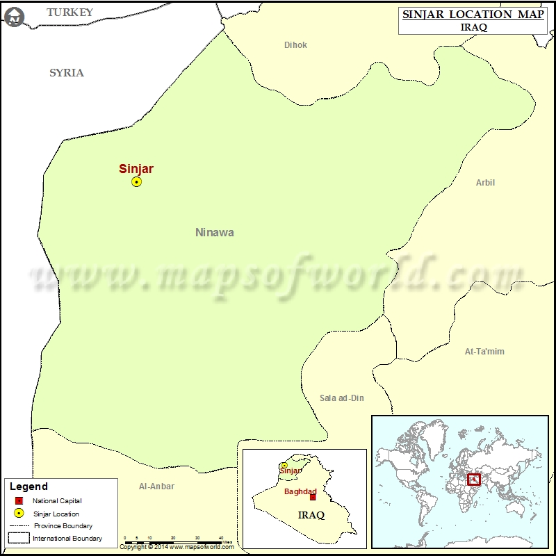 Where is Sinjar | Location of Sinjar in Iraq Map