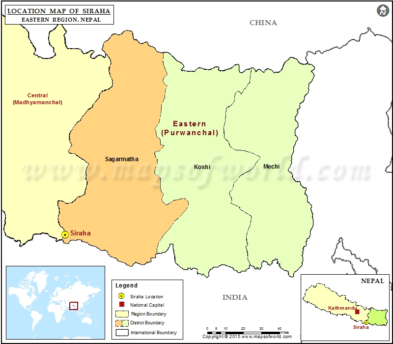 Where is Siraha| Location of Siraha in Nepal Map