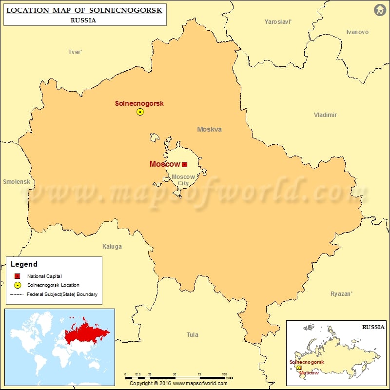 Where is Solnecnogorsk | Location of Solnecnogorsk in Russia Map