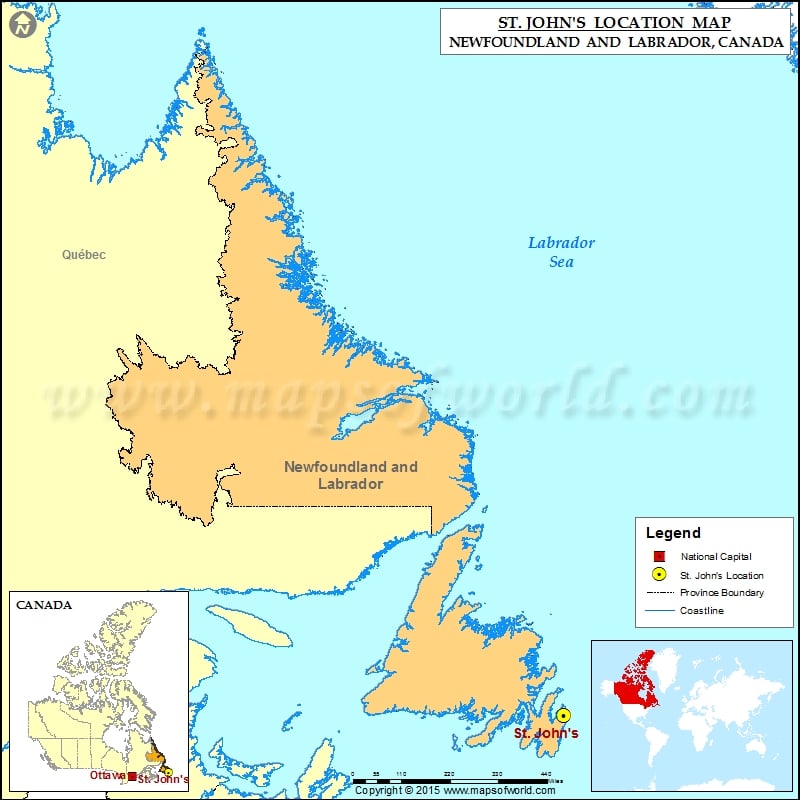 Where Is St John S Located In Canada Map