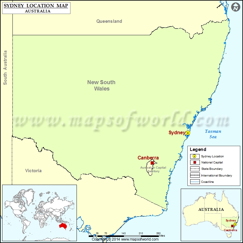 Where is Sydney | Location of Sydney in Australia Map