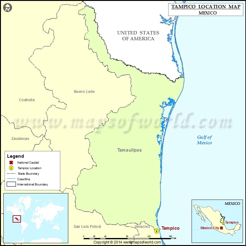 Where is Tampico | Location of Tampico in Mexico Map