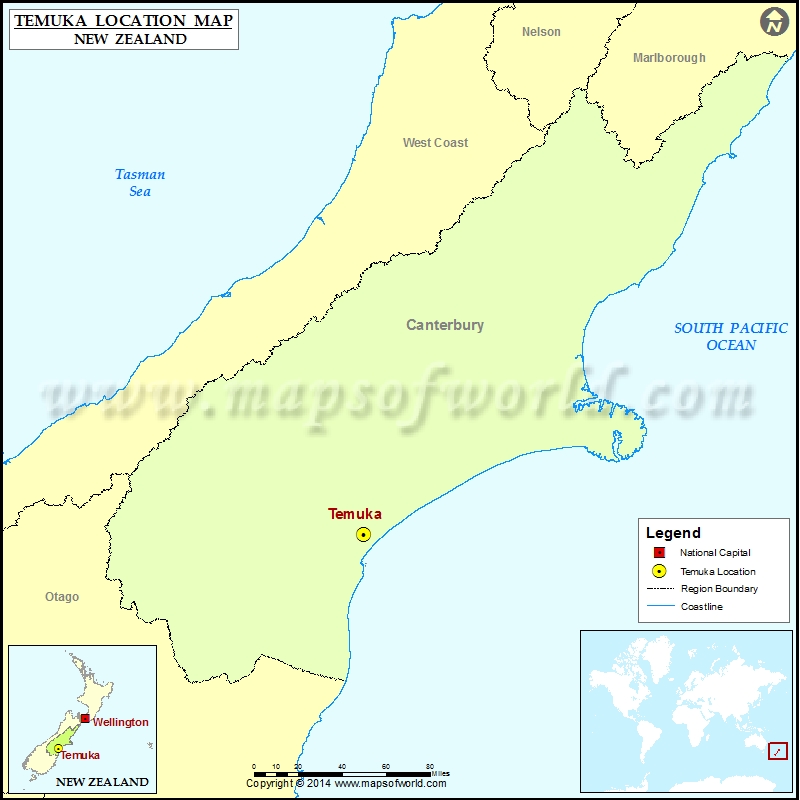 Where is Temuka | Location of Temuka in New Zealand Map