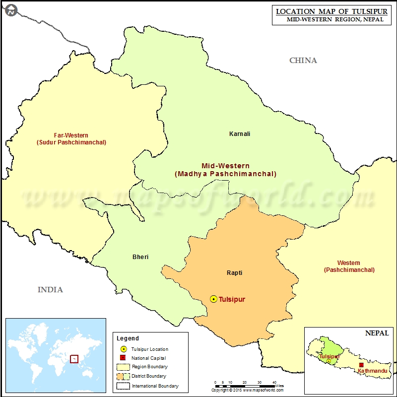 Nepal Dang Tulsipur Map Where Is Tulsipur| Location Of Tulsipur In Nepal Map