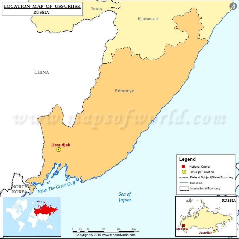 Where is Ussurijsk | Location of Ussurijsk in Russia Map