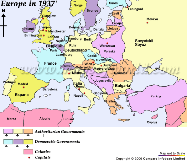 Map of Europe before WW2