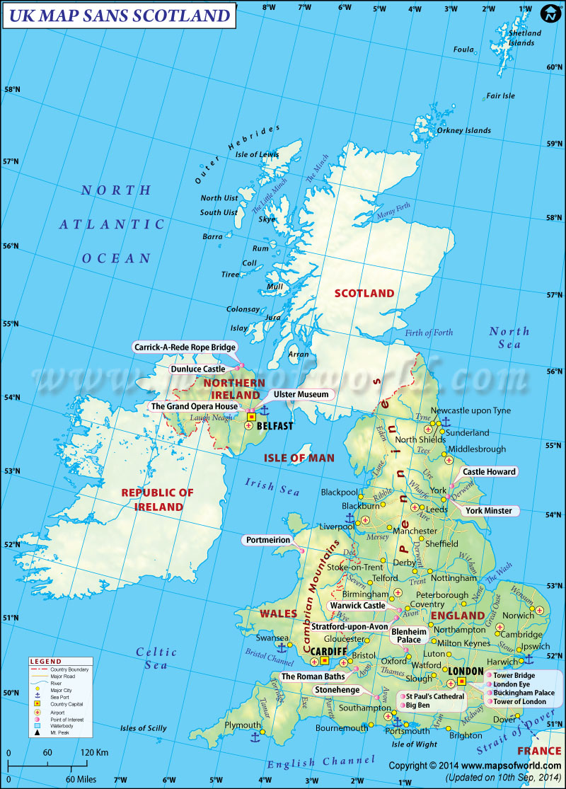 Where Is Scotland On The World Map Scottish Independence Referendum, Find UK Map without Scotland 