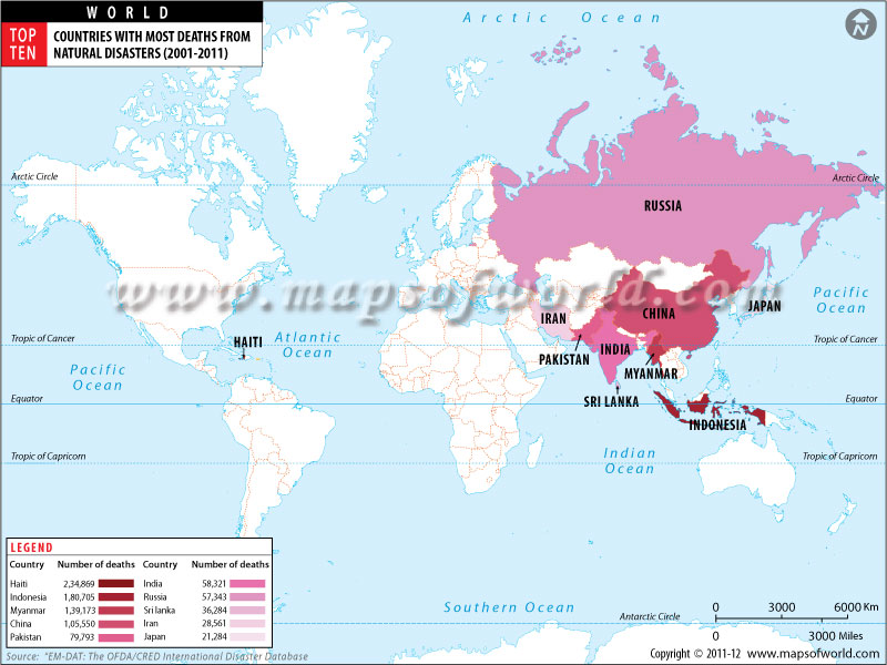 Worst Natural Disasters Map