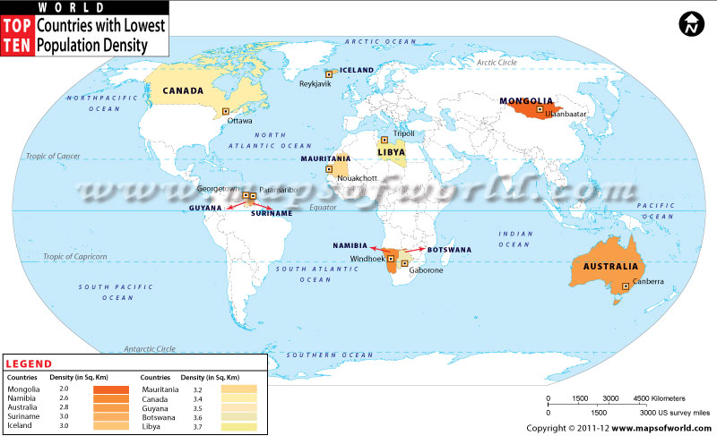 least-densely-populated-countries