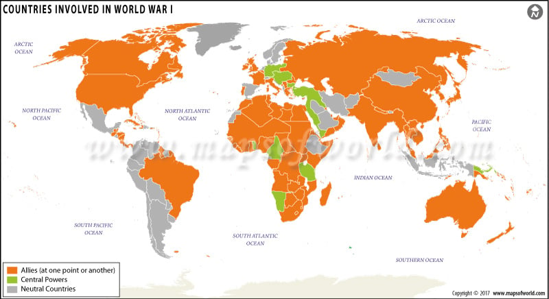 Countries Involved in World War 1