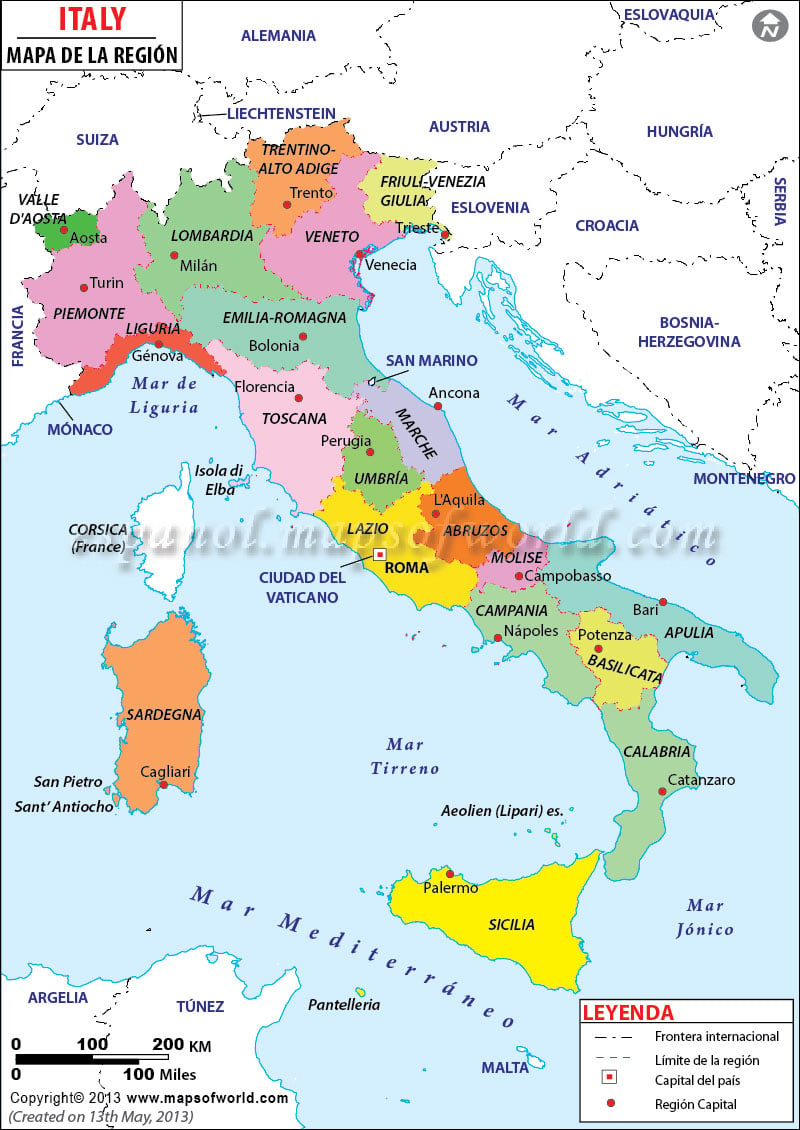 Mapa de italia