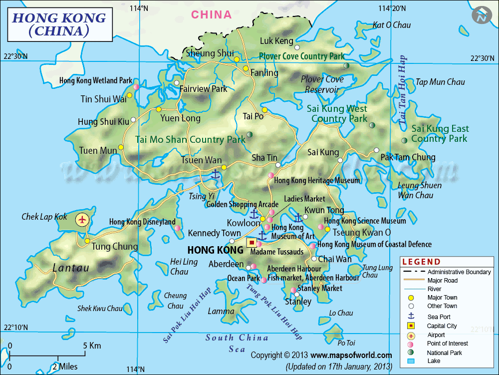 Mapa de Hong Kong | Mapa de Hong Kong