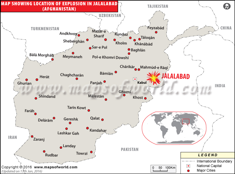 Location Of Explosion In Jalalabad Afghanistan 