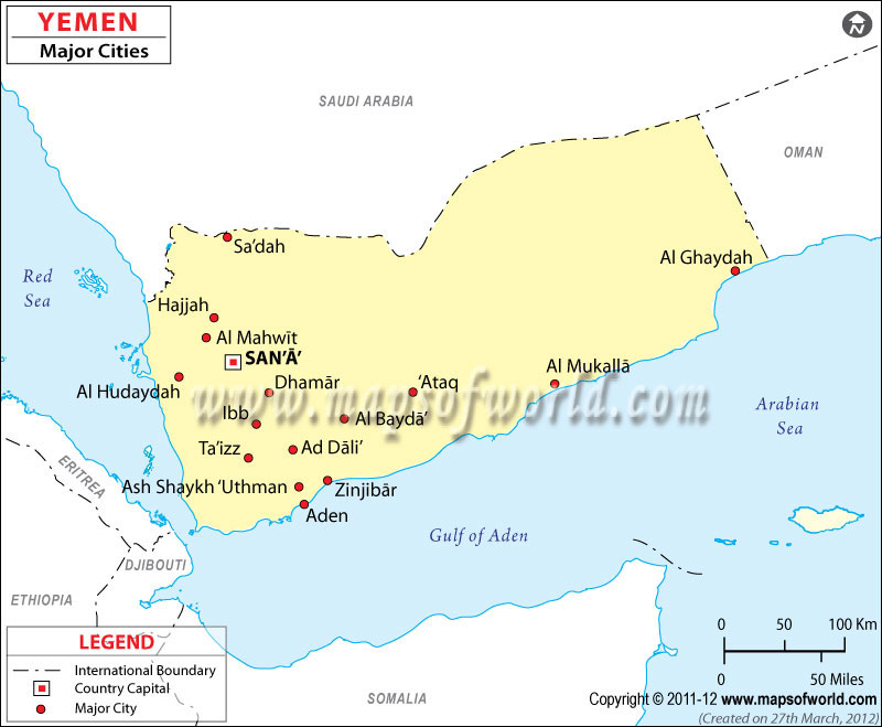 Yemen Cities Map