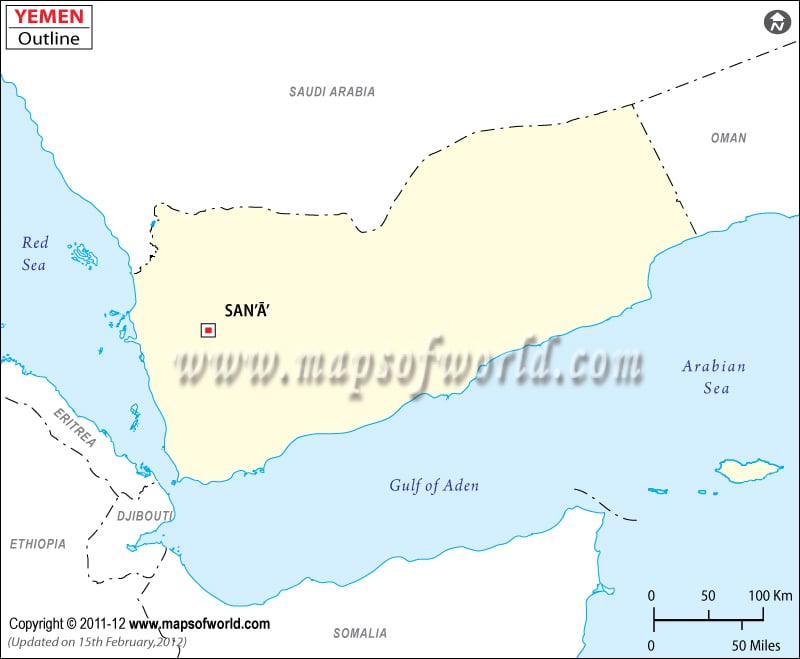 Blank Map of Yemen