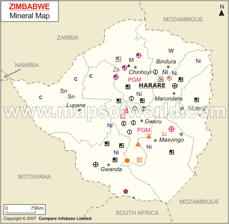 Zimbabwe Mineral Map