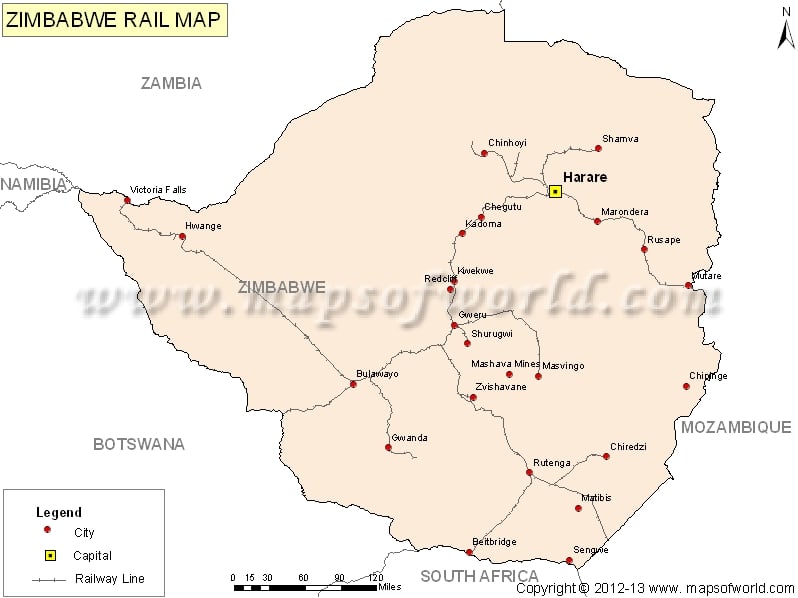 Zimbabwe Railways Map