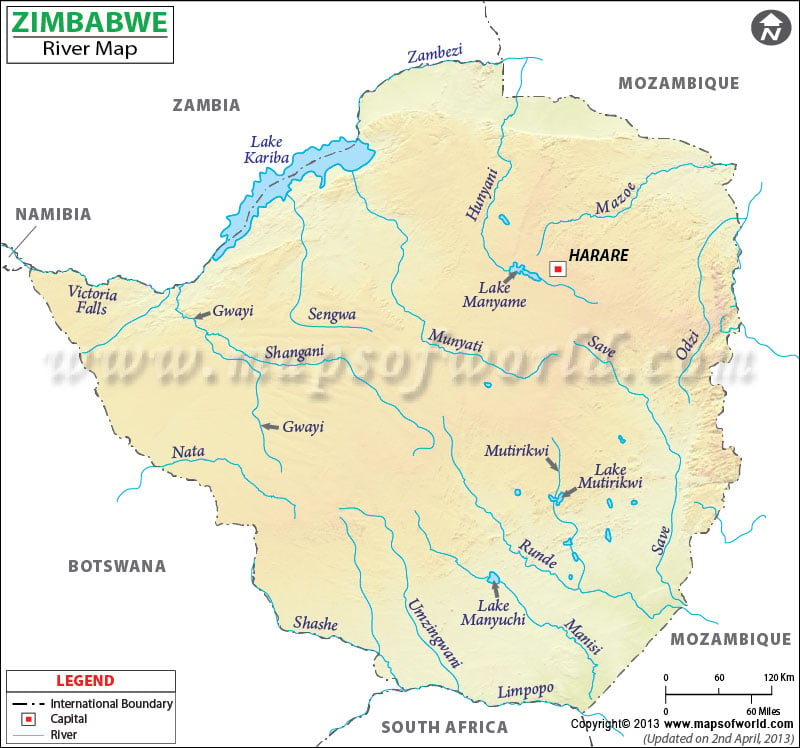 Zimbabwe River Map